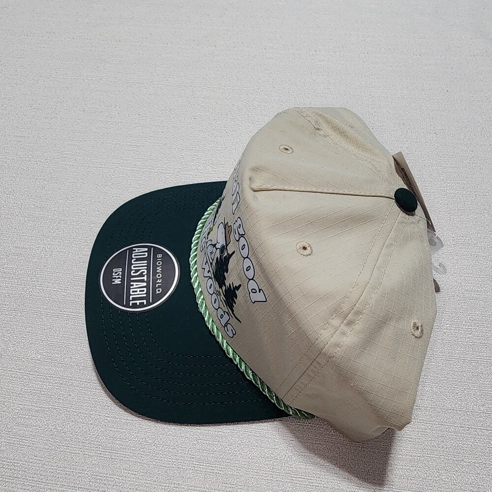 Bioworld Beige and Dark Green 'It's All Good in the Woods' Snoopy Cap - Picture 2 of 6